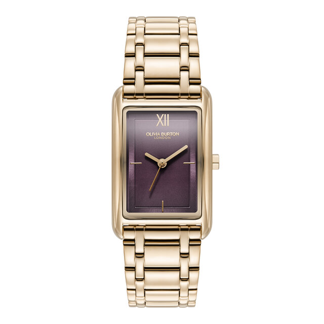 Bracelet de Montre Grove 23mm Prune de Minuit & Rose Gold