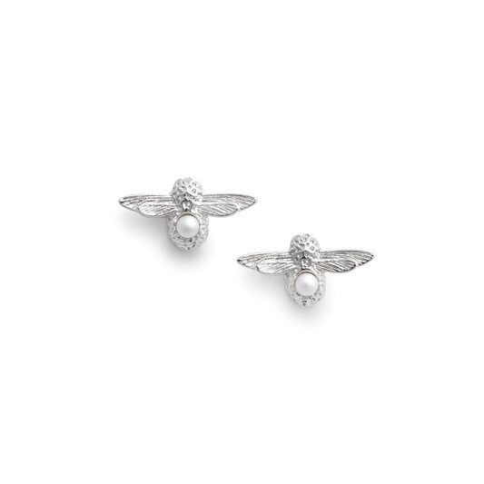 Celebration Stones Celebration Bee Studs Silver & Pearl (June)