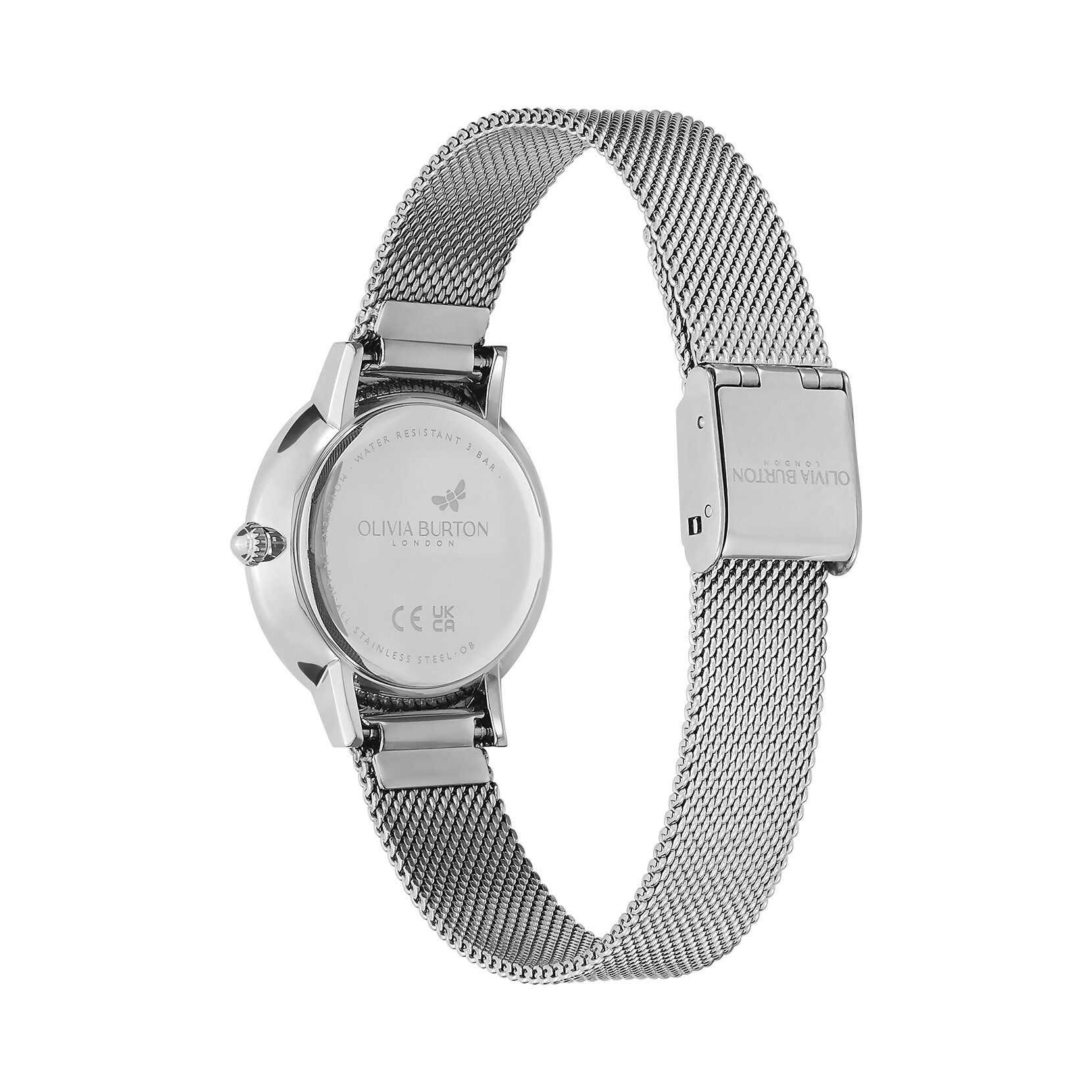 28mm Butterfly Ultra Slim Silver Mesh Watch