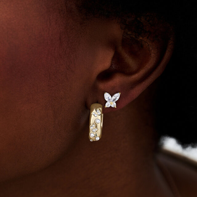 Gold Butterfly Chubby Hoops