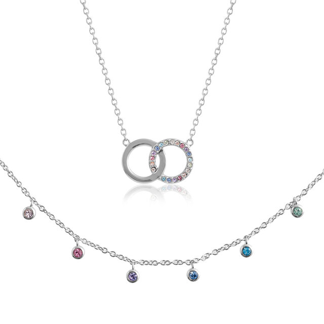 Silver Choker & Interlink Necklace Gift Set