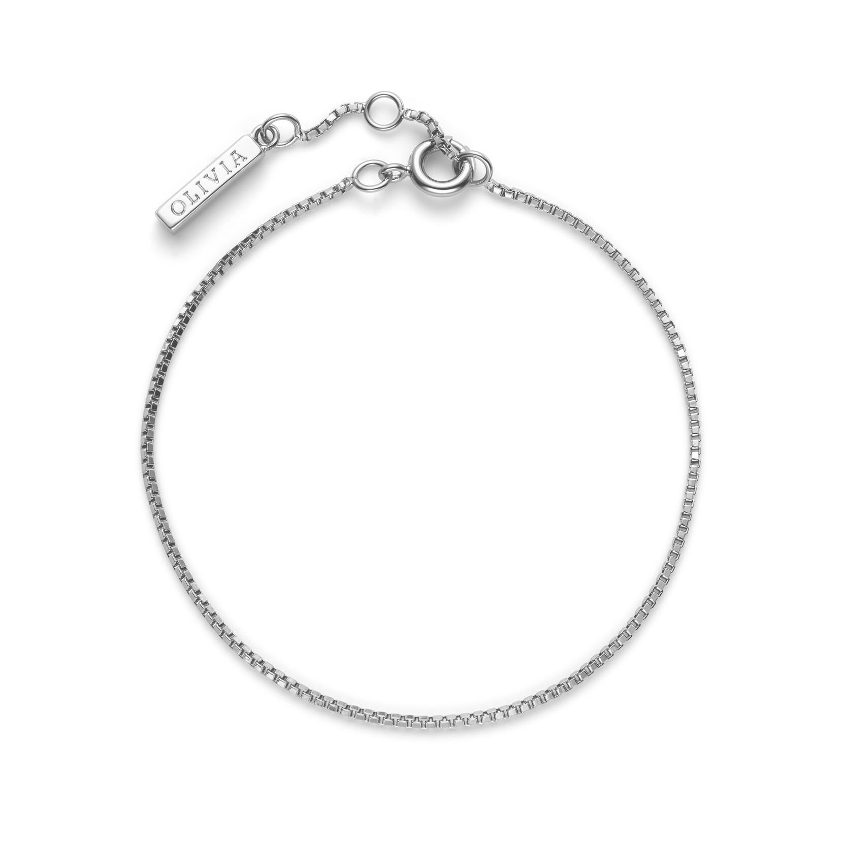 Venetian Silver Tone Box Chain Bracelet