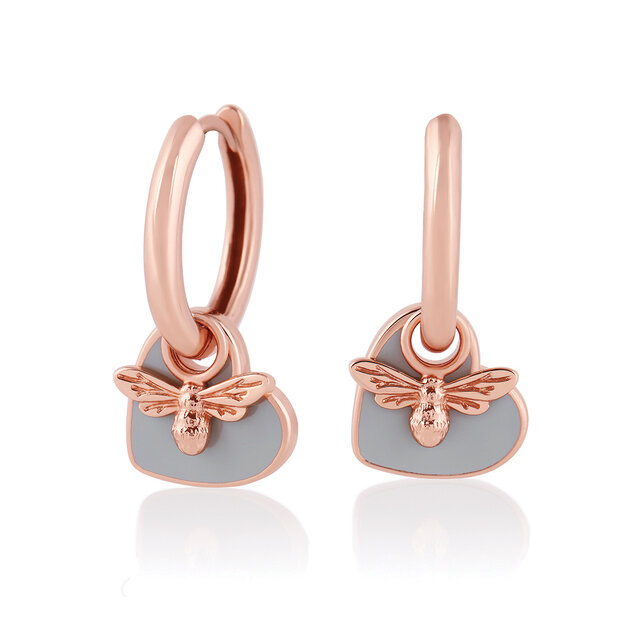 Créoles You have my Heart gris et or rose 