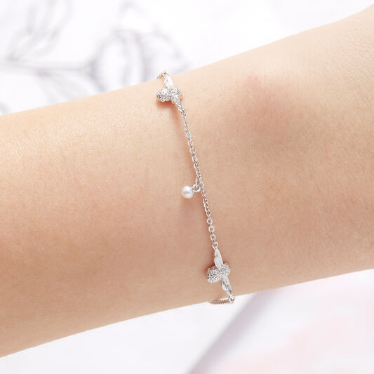 Pearl Bee Silver Bracelet