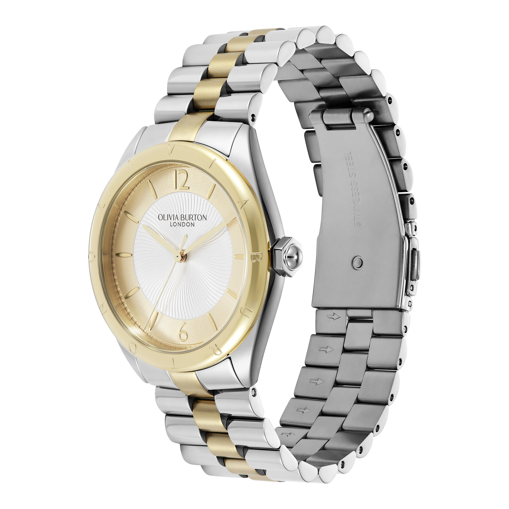 Montre Swirled Blanche et Bracelet Bicolore 36 mm