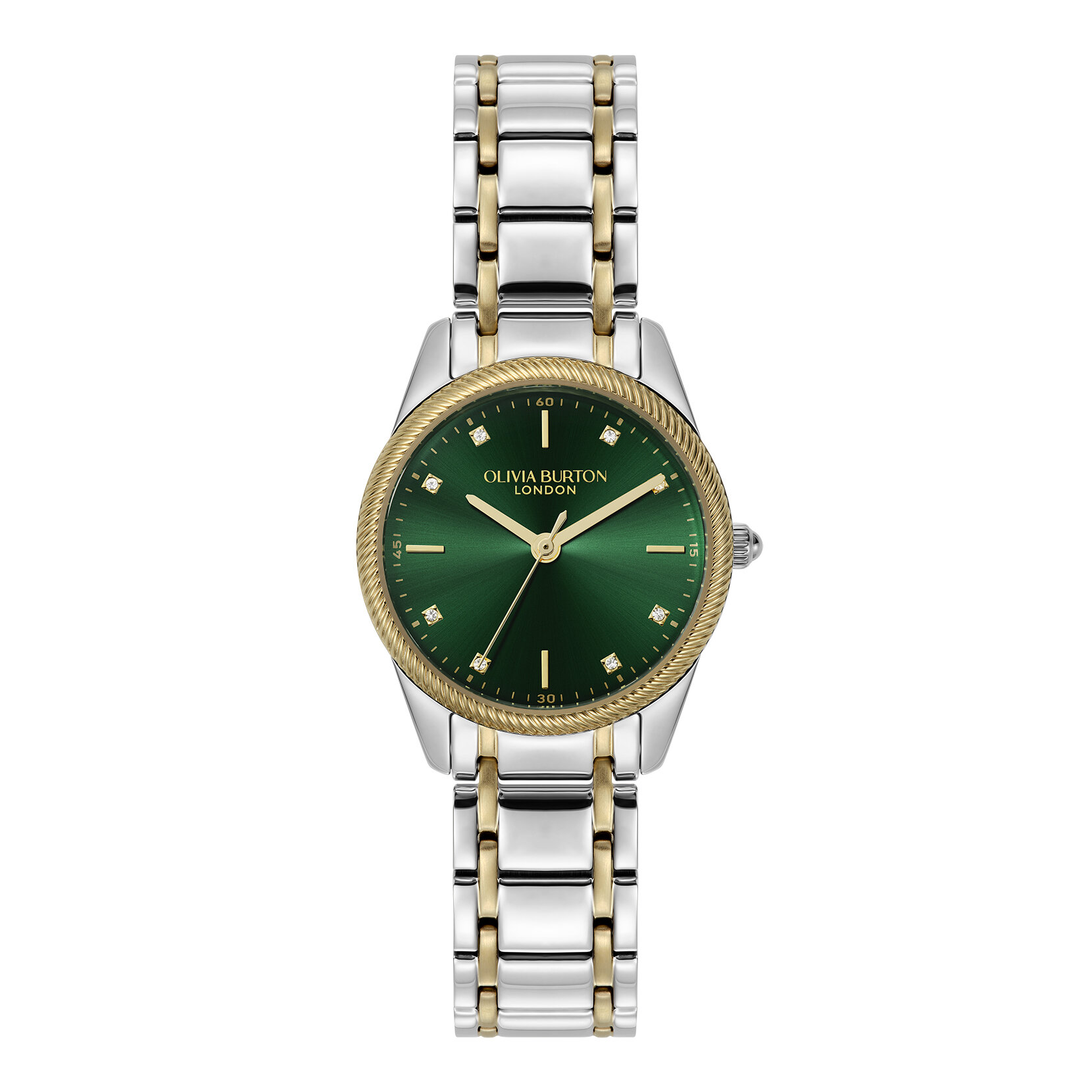 Montre Egerton Vert Forêt et Bracelet Bicolore 28 mm
