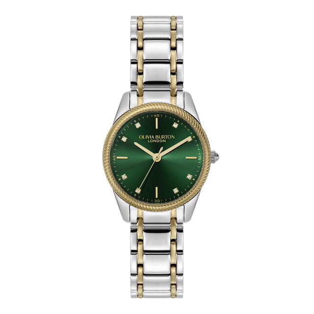 28mm Egerton Forest Green & Two Tone Bracelet Watch