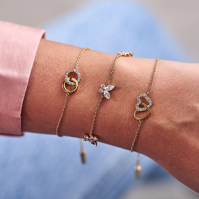 Bracelet Sparkle Butterfly Marquise Butterfly or