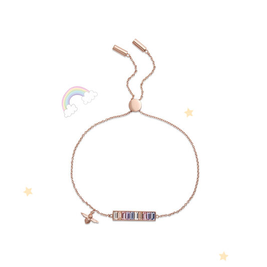 Rainbow Bee Rose Gold Bracelet