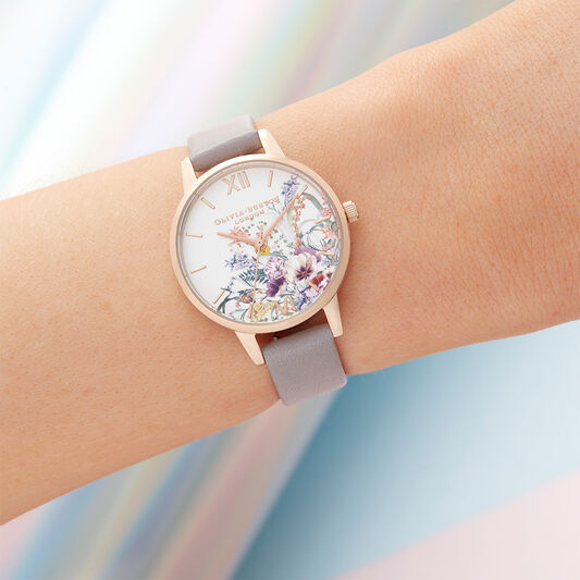 Enchanted Garden Grey Lilac & Pale Rose Gold