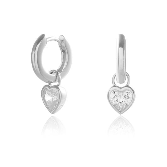 Dormeuses Classic Crystal Heart argent