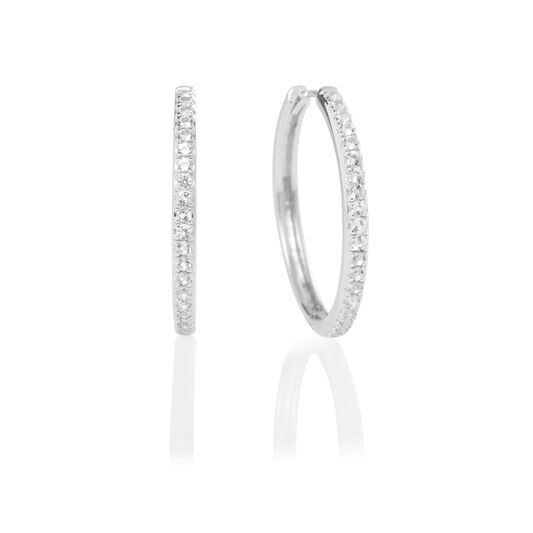 Cubic Zirconia & Silver Hoop Earrings