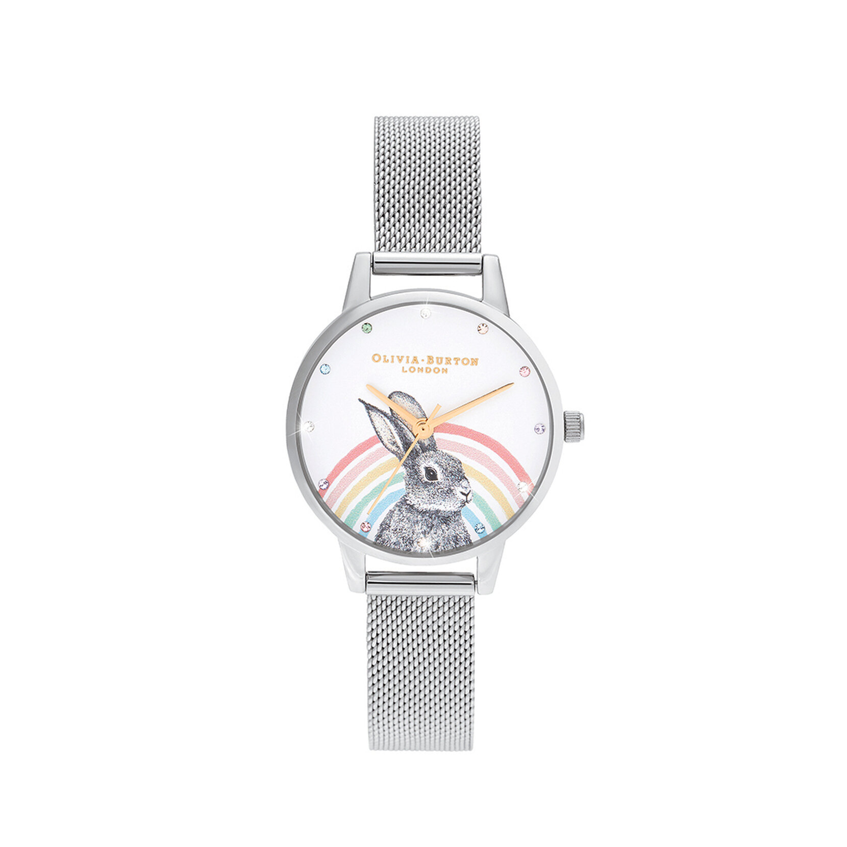 Rainbow Bunny et bracelet milanais or et argent