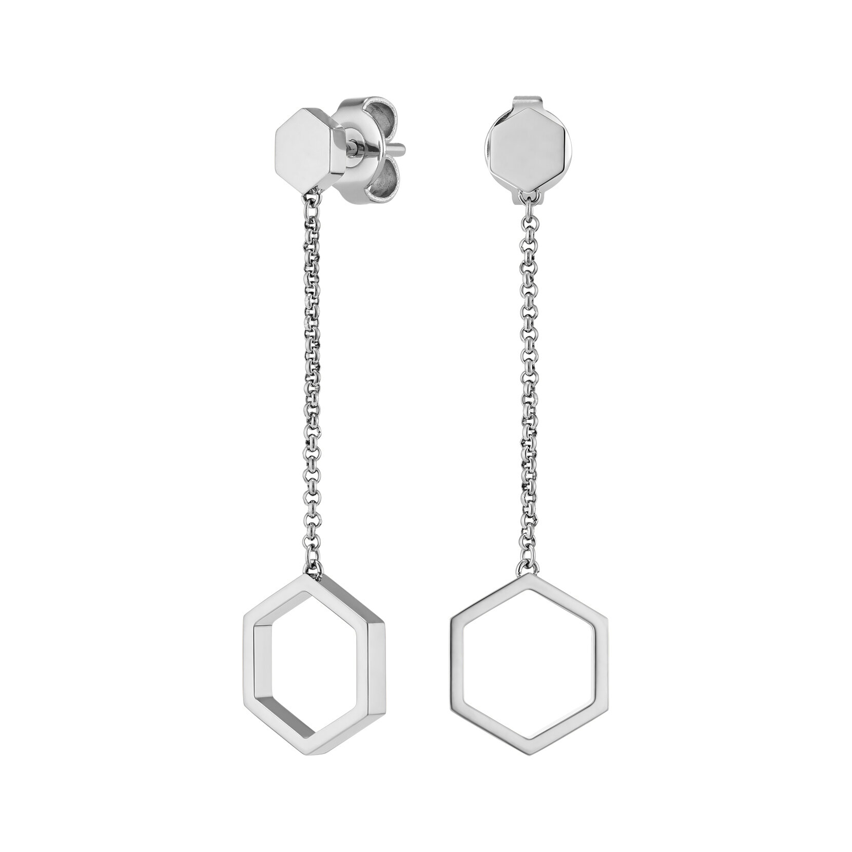 Boucles d'oreilles Pendantes Honeycomb Argent