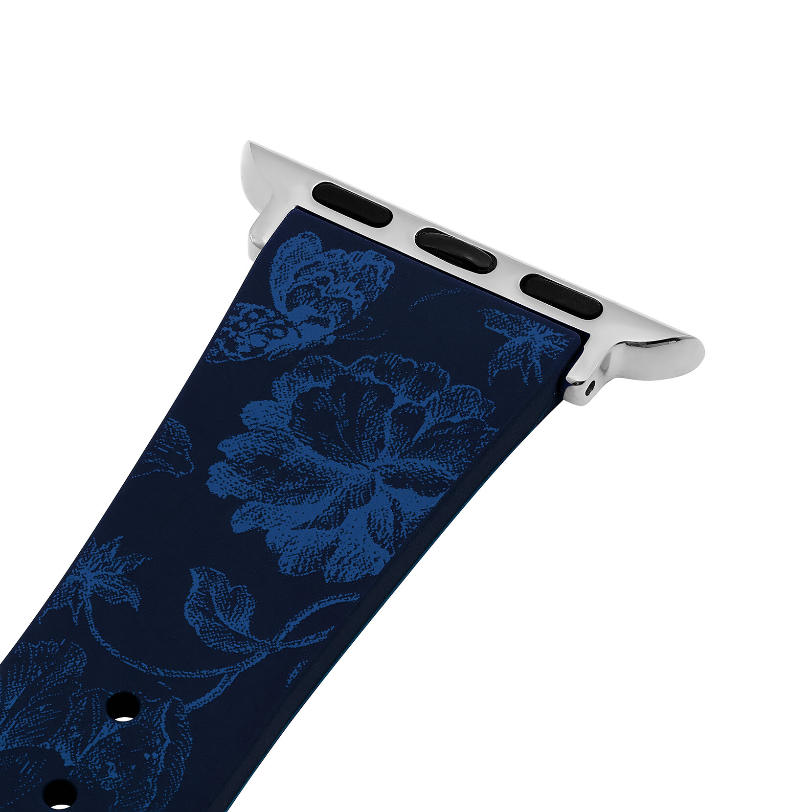 Bracelet en silicone Bleu saphir avec imprimé floral Bleu marine