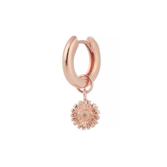 3D Daisy Huggie Charm Rose Gold
