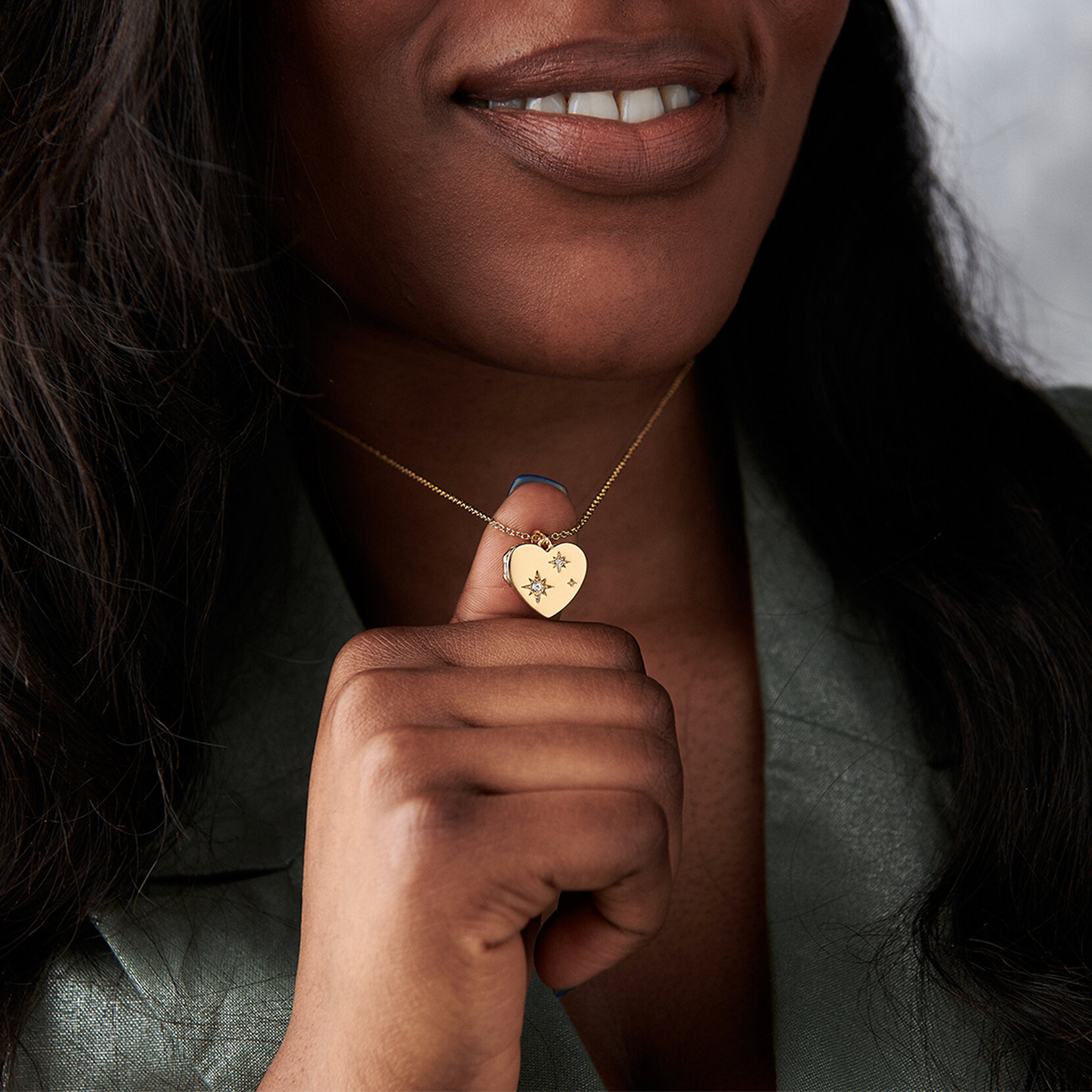 Gold North Star Locket Necklace