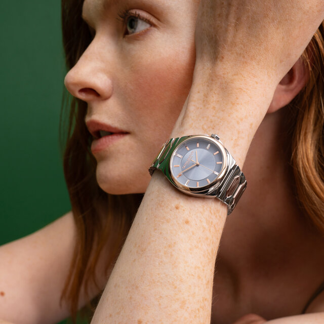 Bracelet de Montre Lustre 34mm Bleu Craie & Bicolore