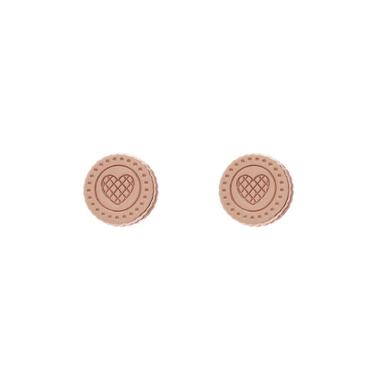 Tea Party Biscuit Rose Gold Stud Earrings