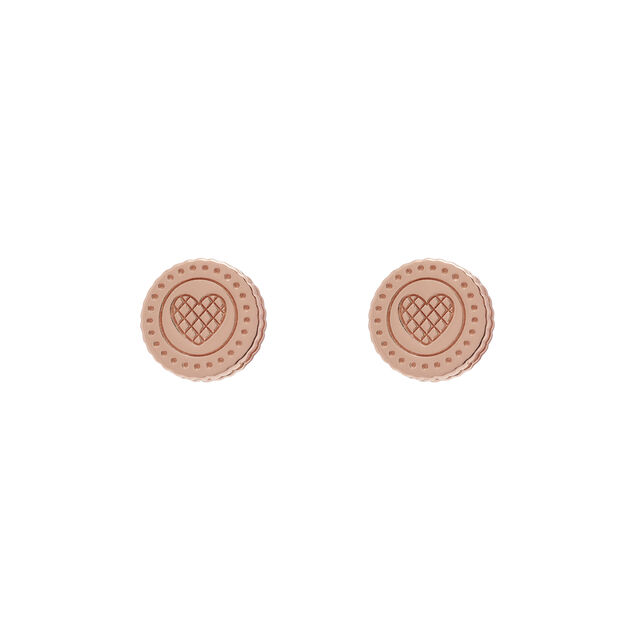 Tea Party Biscuit Rose Gold Stud Earrings