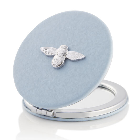 3D Bee Compact Mirror Chalk Blue & Silver