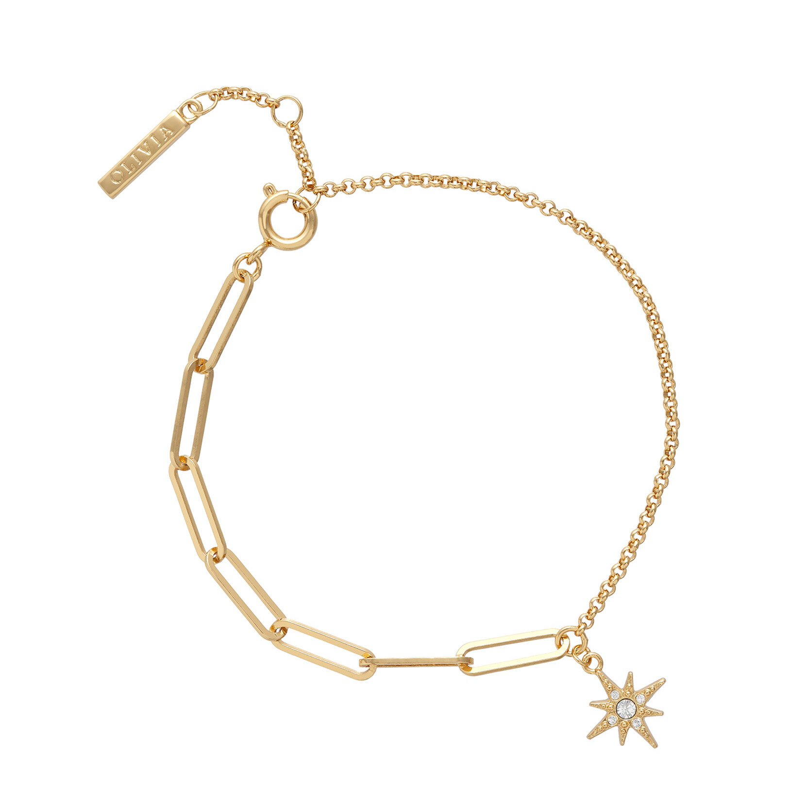 Bracelet or dépareillé étoile polaire Celestial