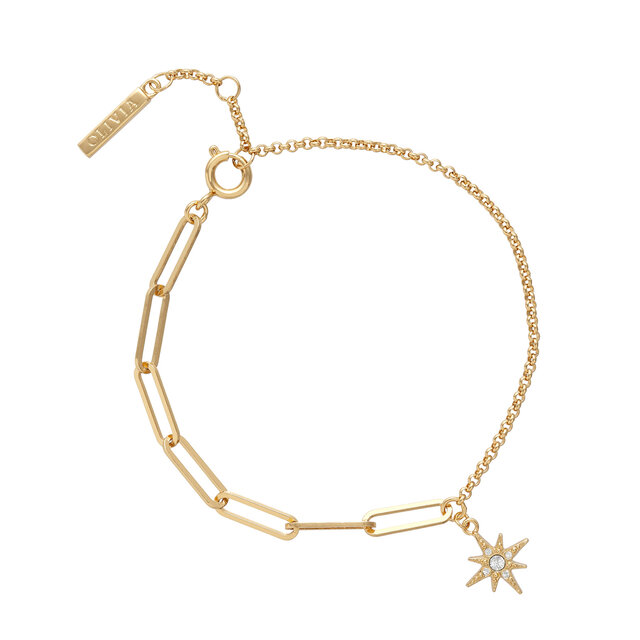 Bracelet or dépareillé étoile polaire Celestial