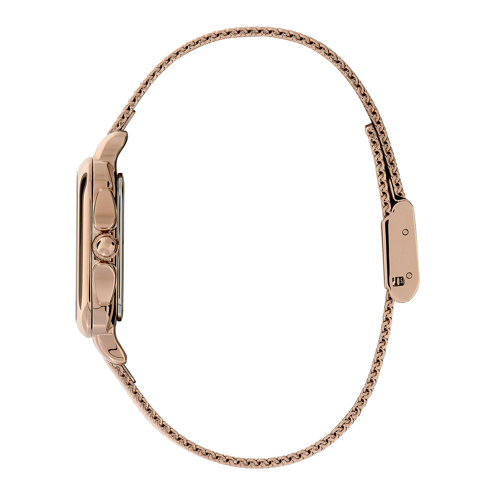 28mm Grosvenor Mushroom & Carnation Gold Mesh Watch
