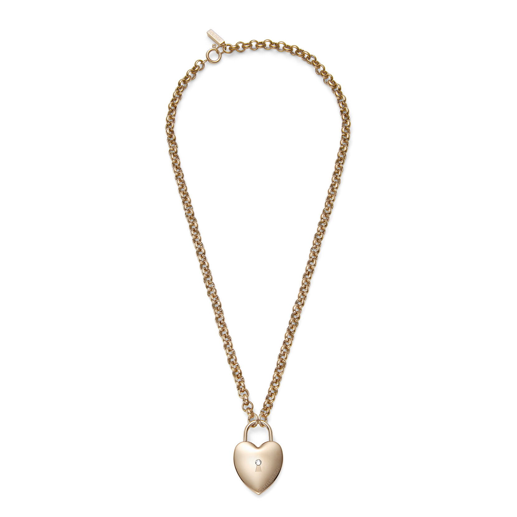 Collier pendentif Locked Heart Or Rose plaqué