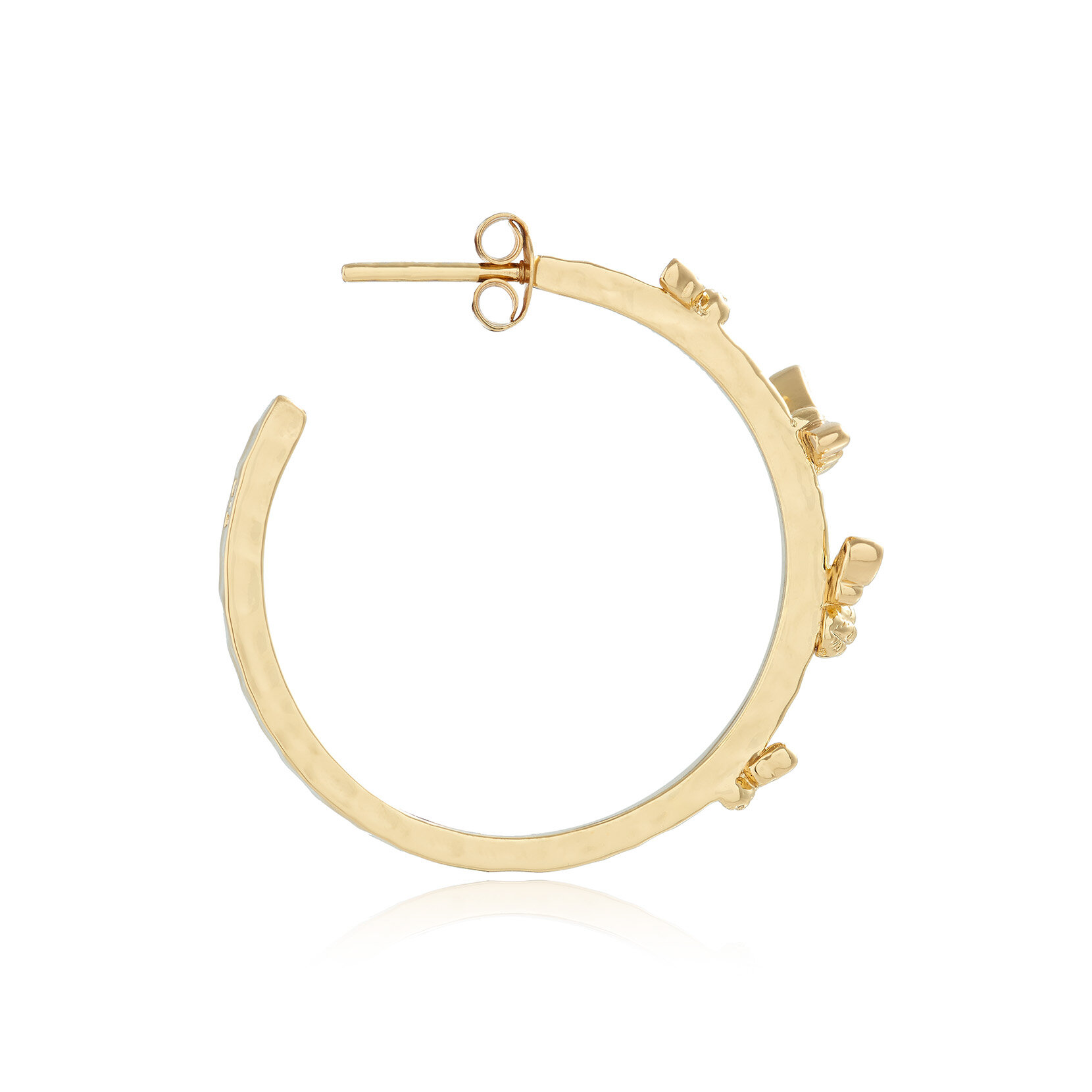Gold Bee Hoop Earrings
