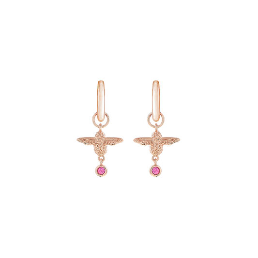 Mum to Bee Huggie Hoop Pink & Rose Gold