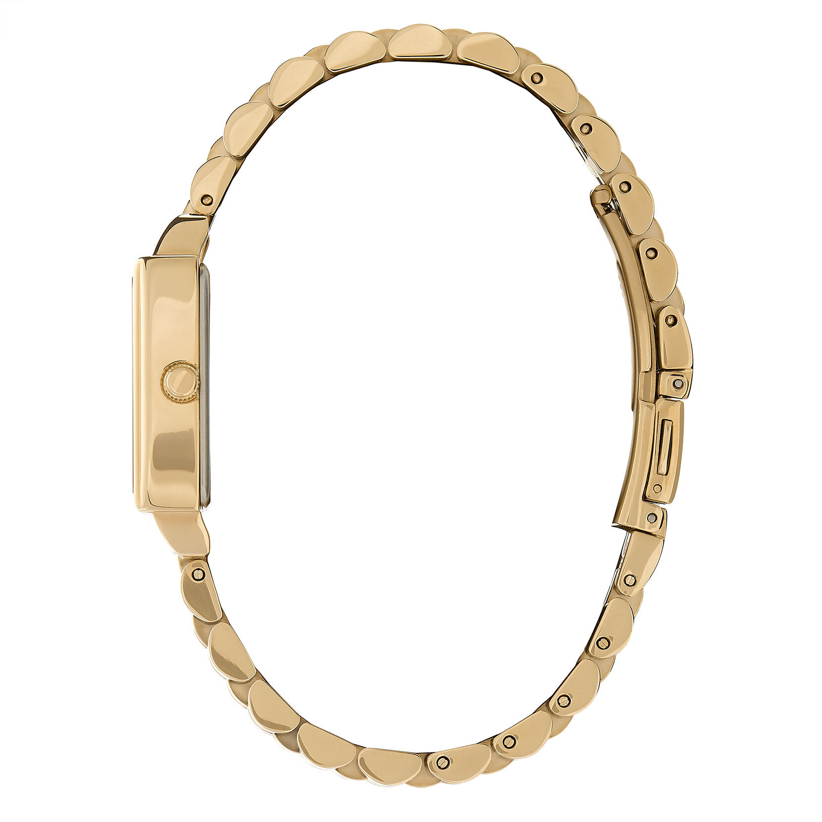 21mm Rectangle White & Gold Bracelet Watch