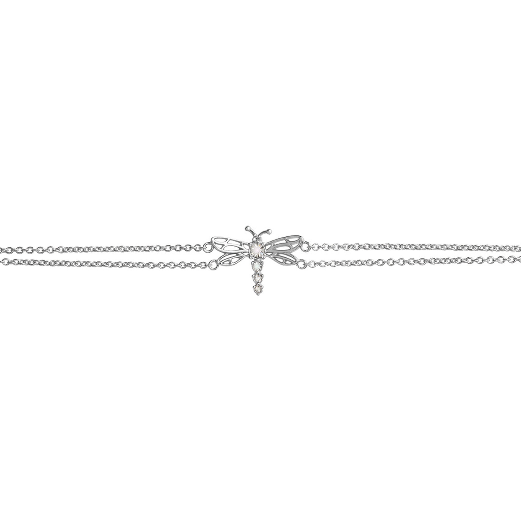 Dancing Dragonfly Chain Bracelet Silver