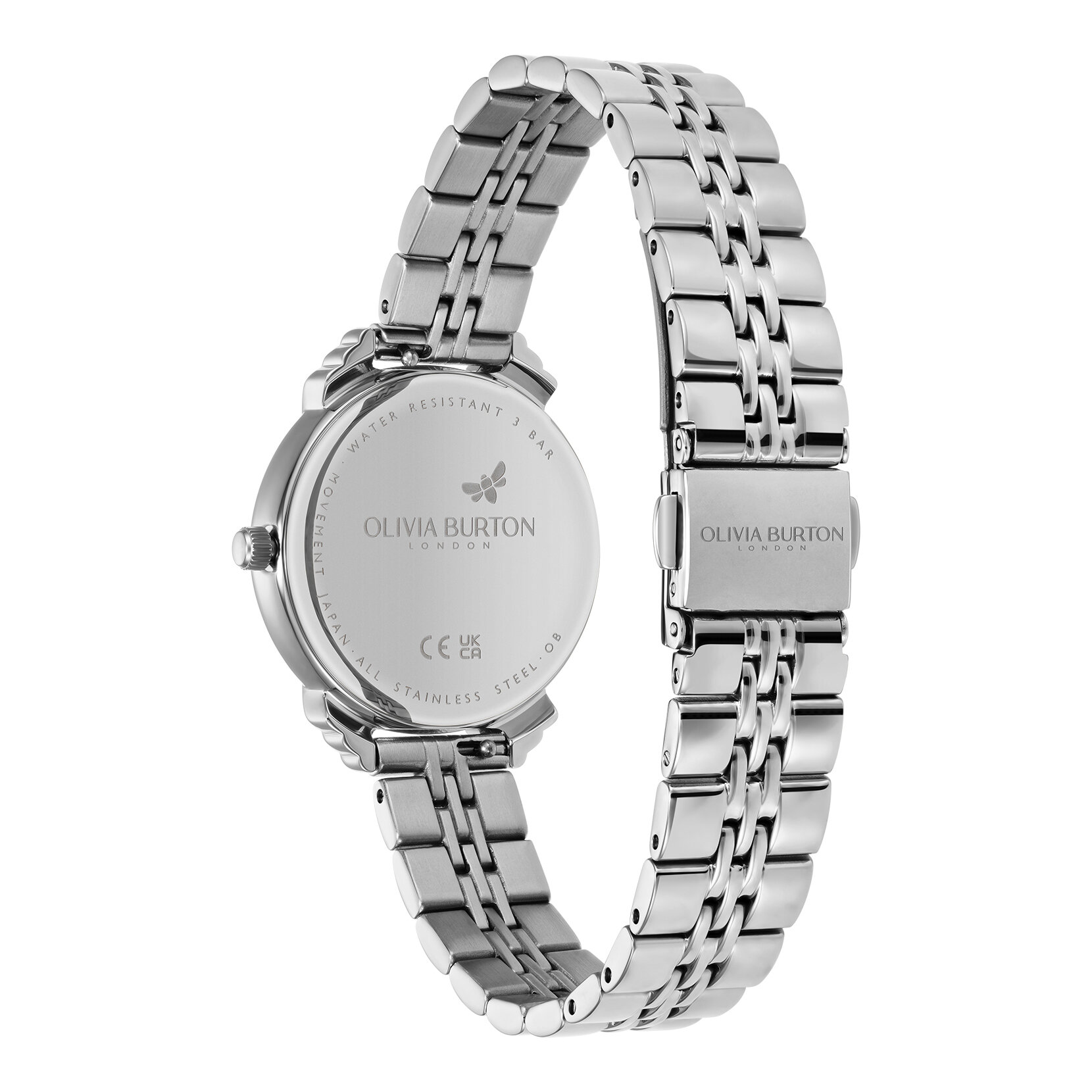 Montre Art déco à cadran midi marine et bracelet argent