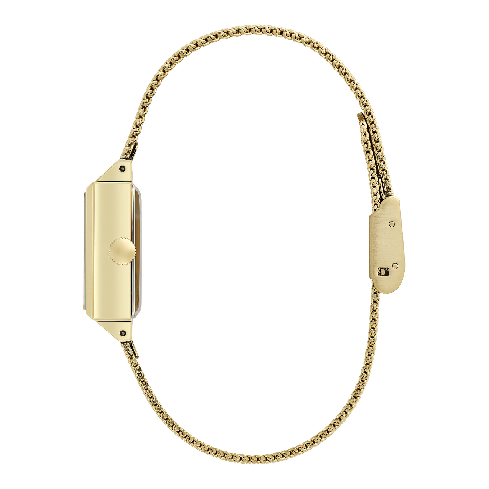 Montre maille Lucky Bee 23mm blanche et or