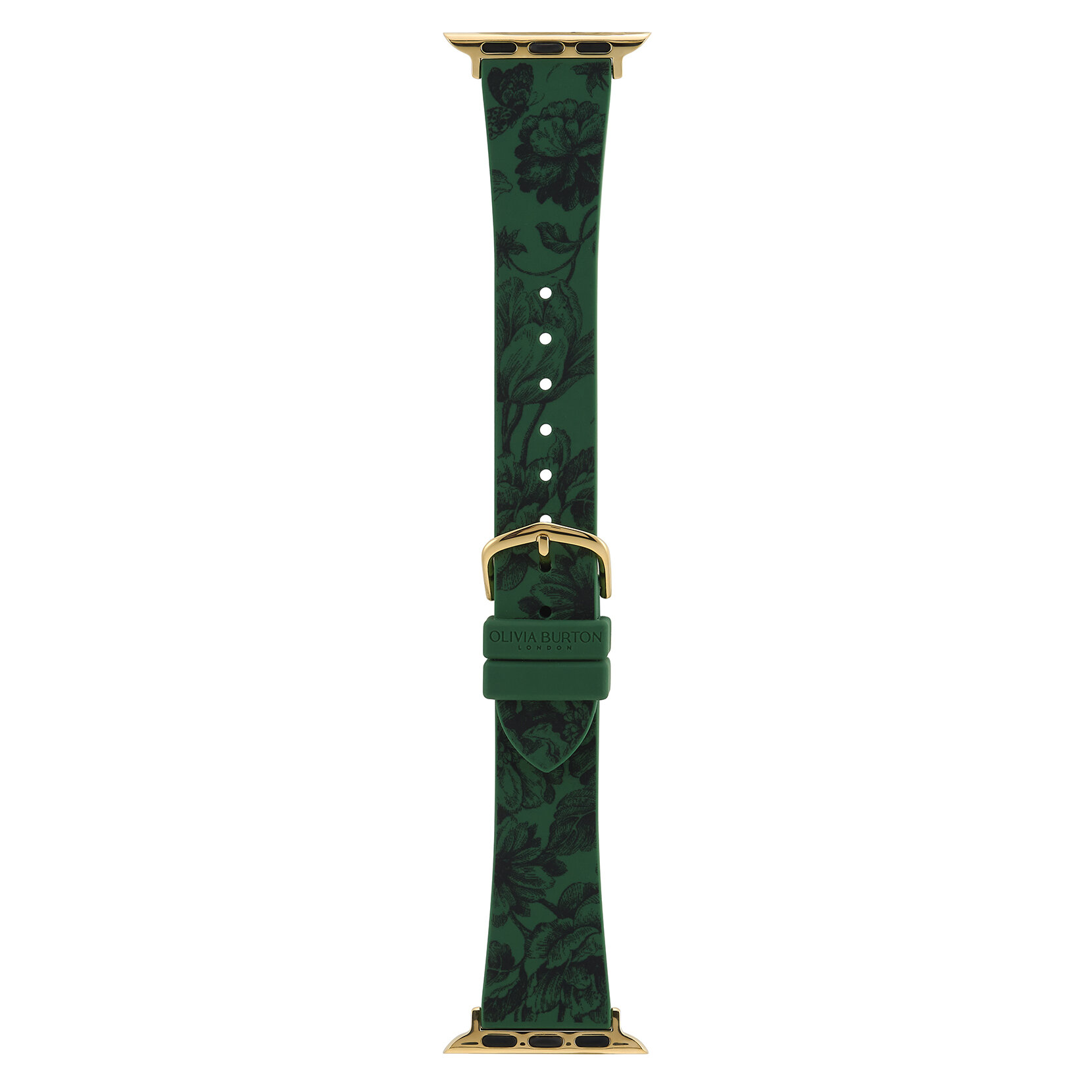 Bracelet en silicone Vert émeraude avec imprimé floral Onyx