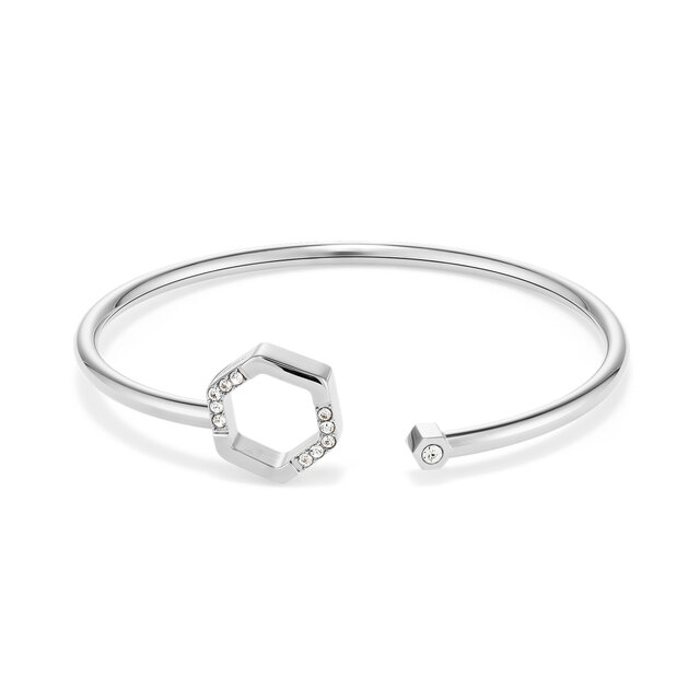 Bracelet Jonc Crystal Honeycomb Argent