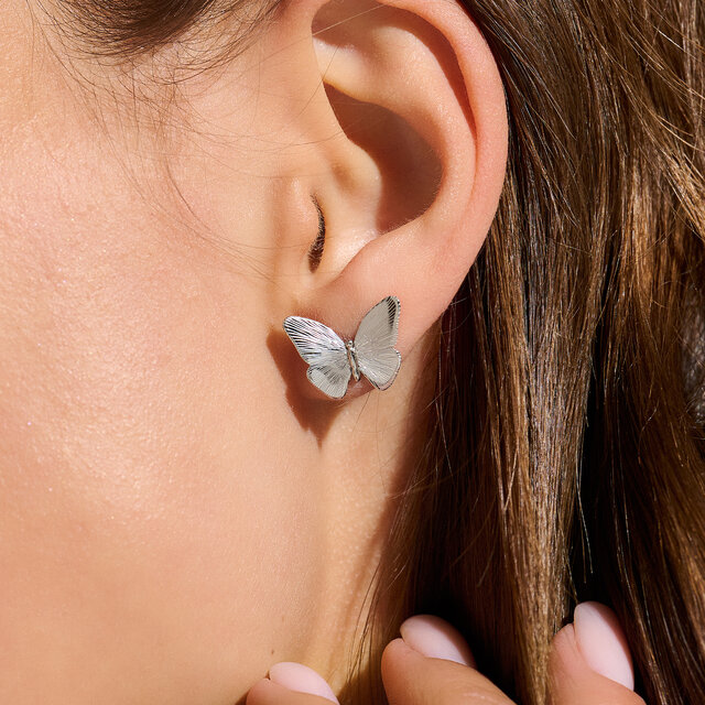 Clous d’oreilles Papillon Argent