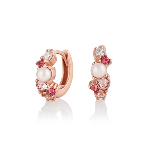 Boucles d’oreille Bubble Huggie Hoops Under The Sea or rose