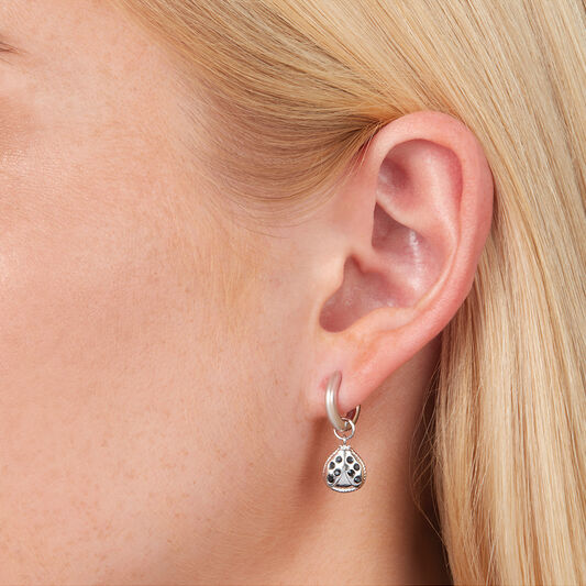 Ladybird Huggie Hoops Silver