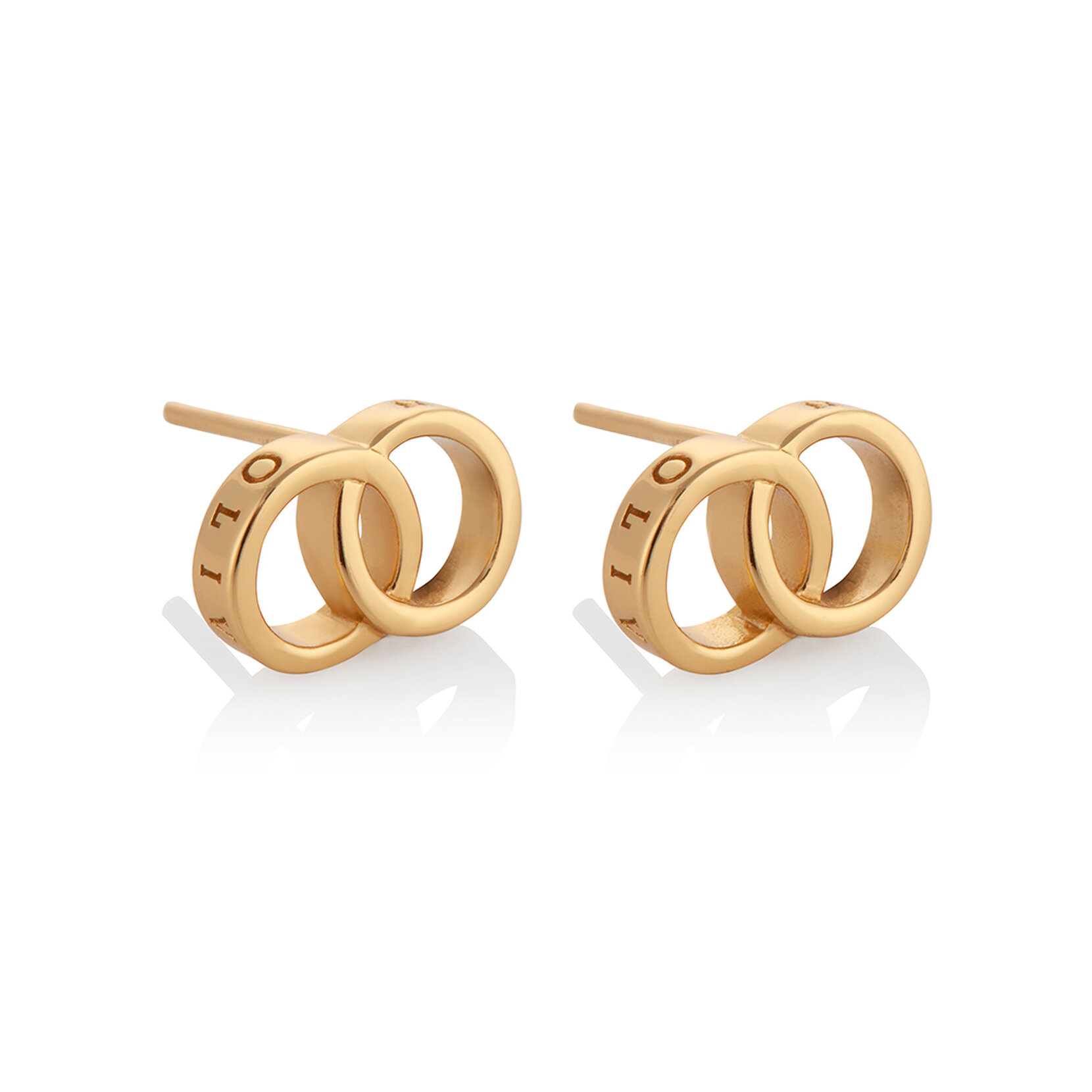 Gold Interlink Stud Earrings