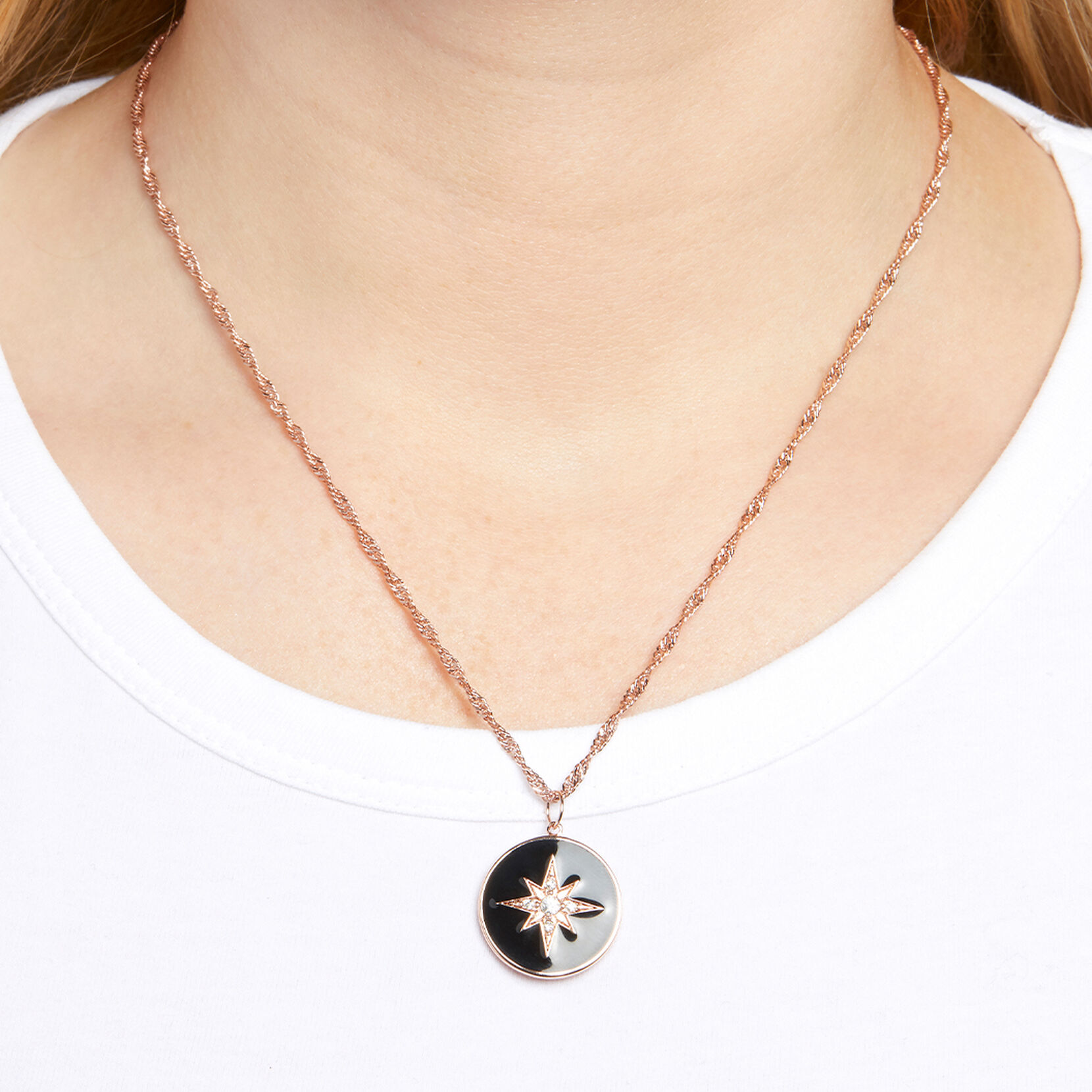 Celestial Rose Gold North Star Pendant Necklace