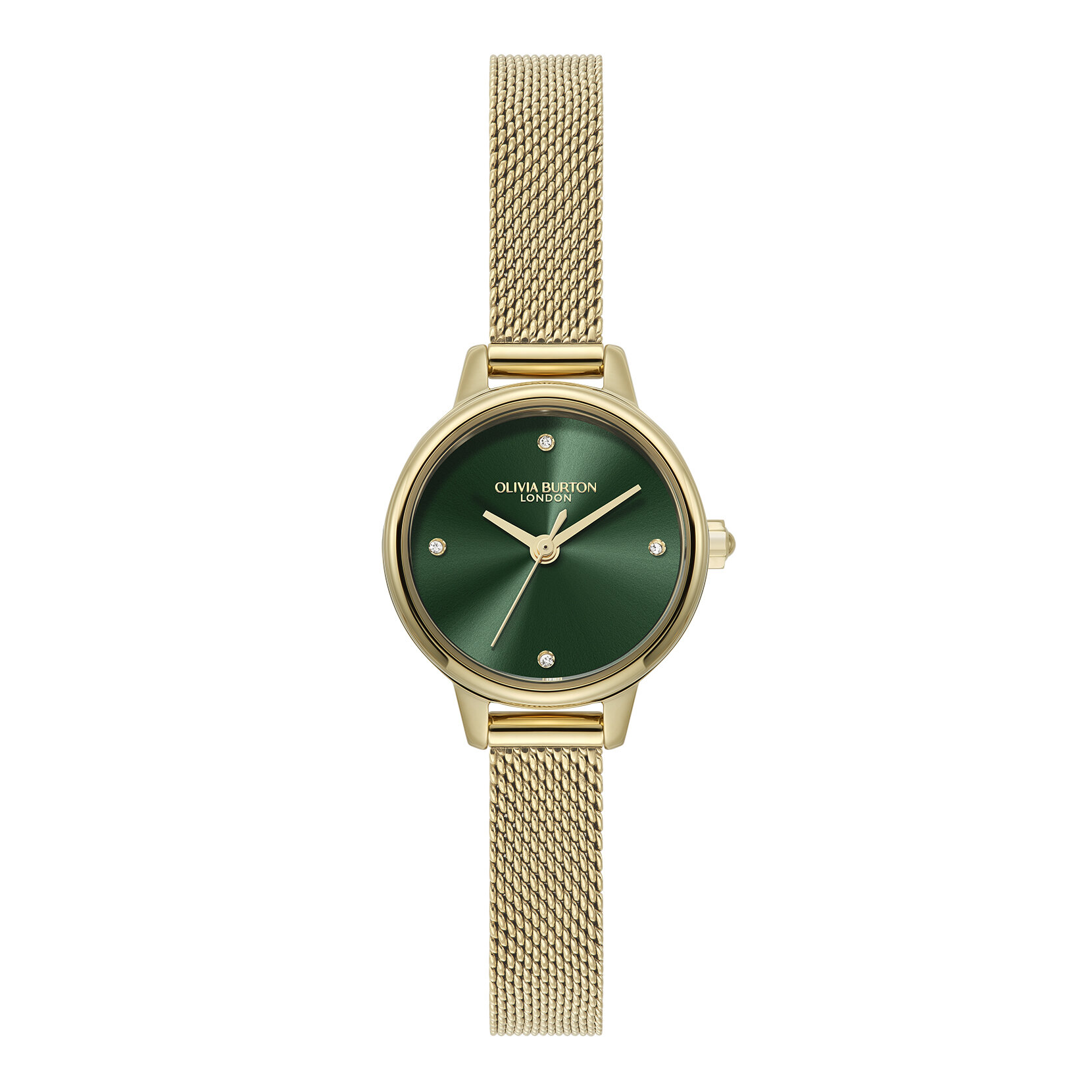 23mm Mini Forest Green & Gold Mesh Watch