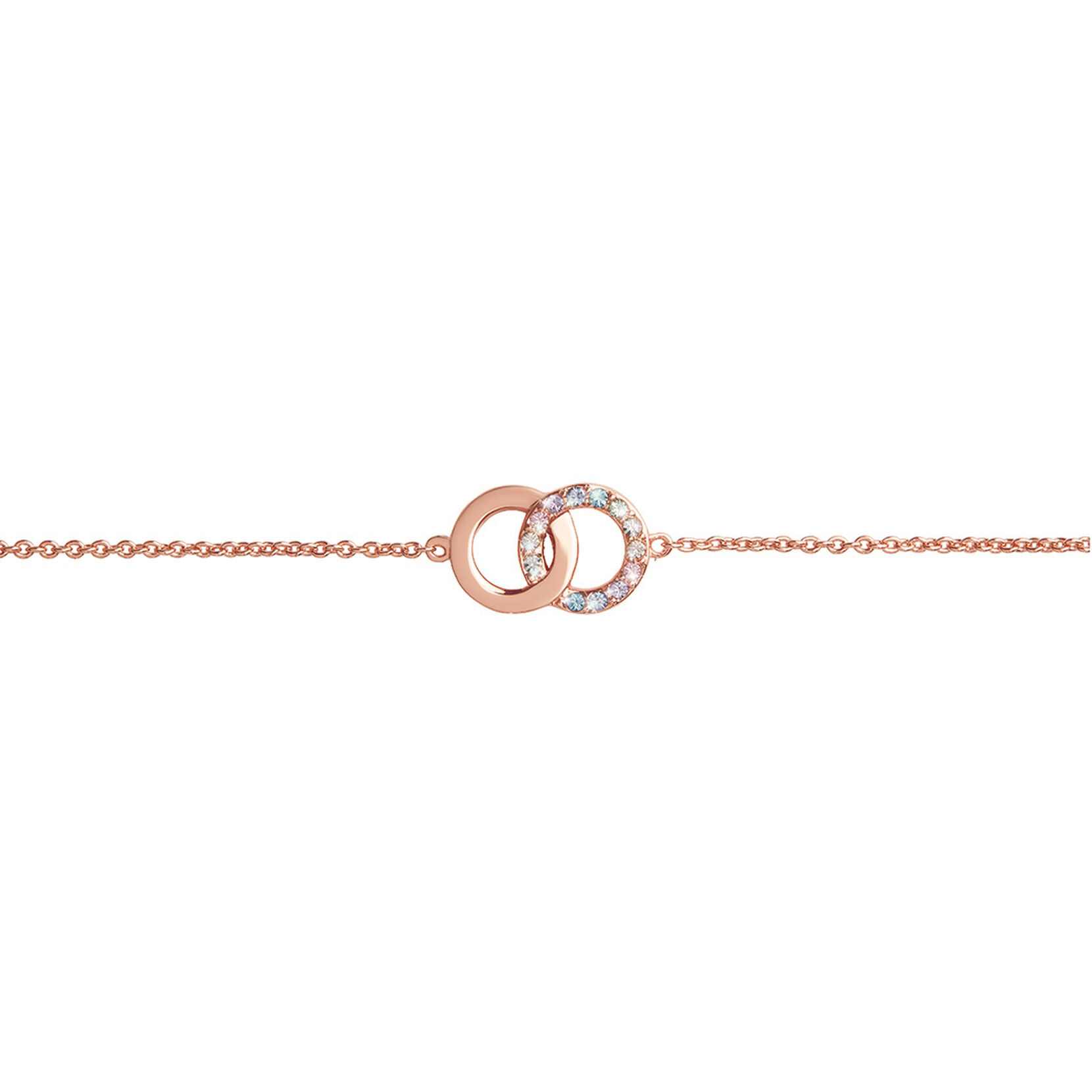 Bracelet chaîne Rainbow Interlink or rose