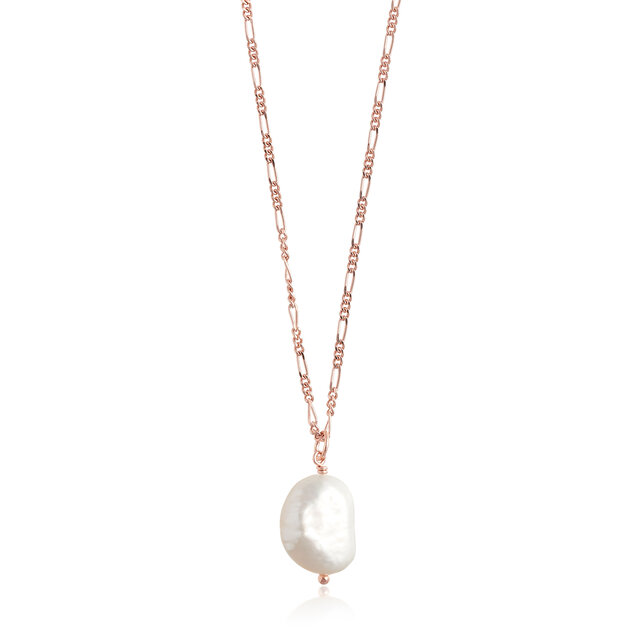 Rose Gold Pearl Pendant Necklace