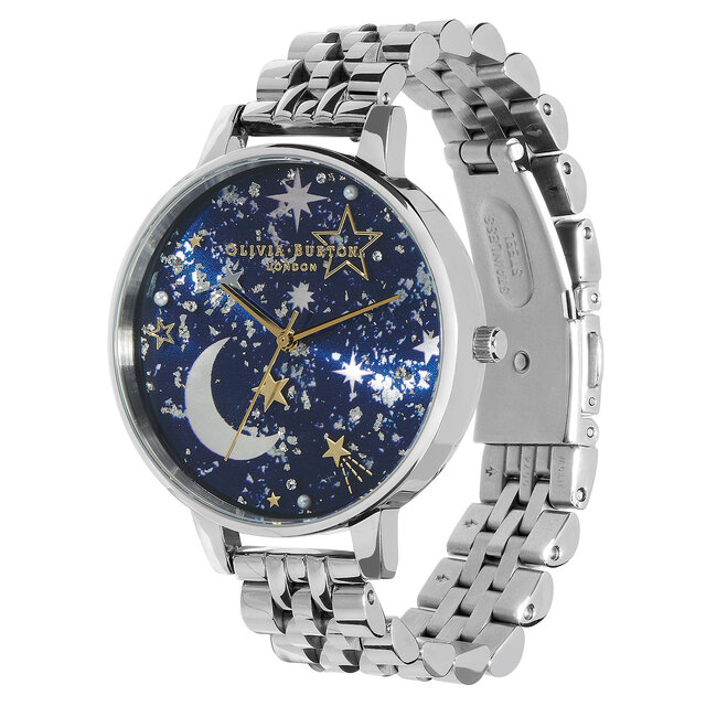 38mm Blue & Silver Bracelet Watch