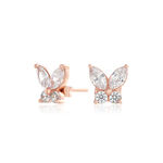 Sparkle Butterfly Marquise Butterfly Studs Rose Gold