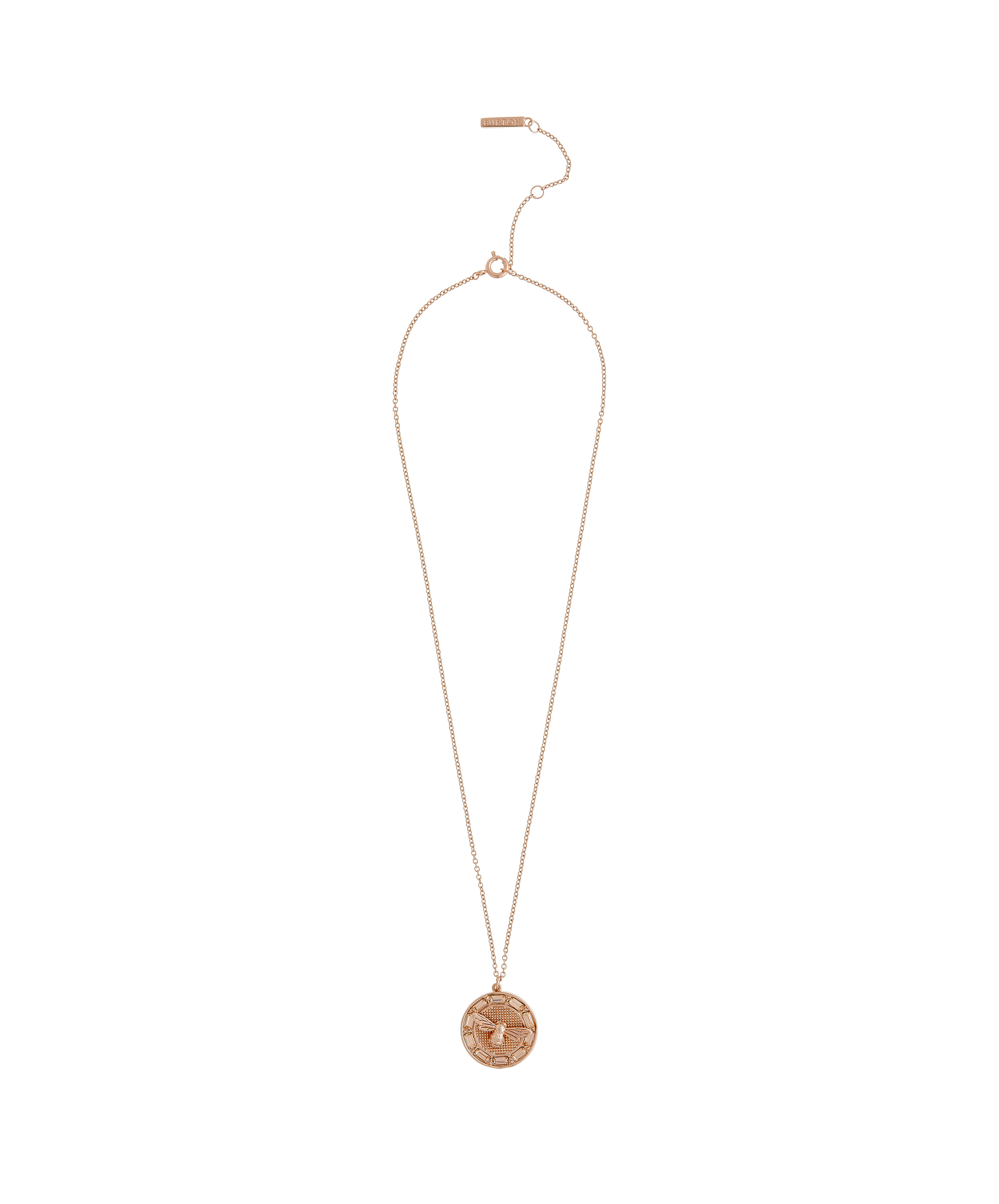 Lucky Bee Stone Set Rose Gold Pendant 