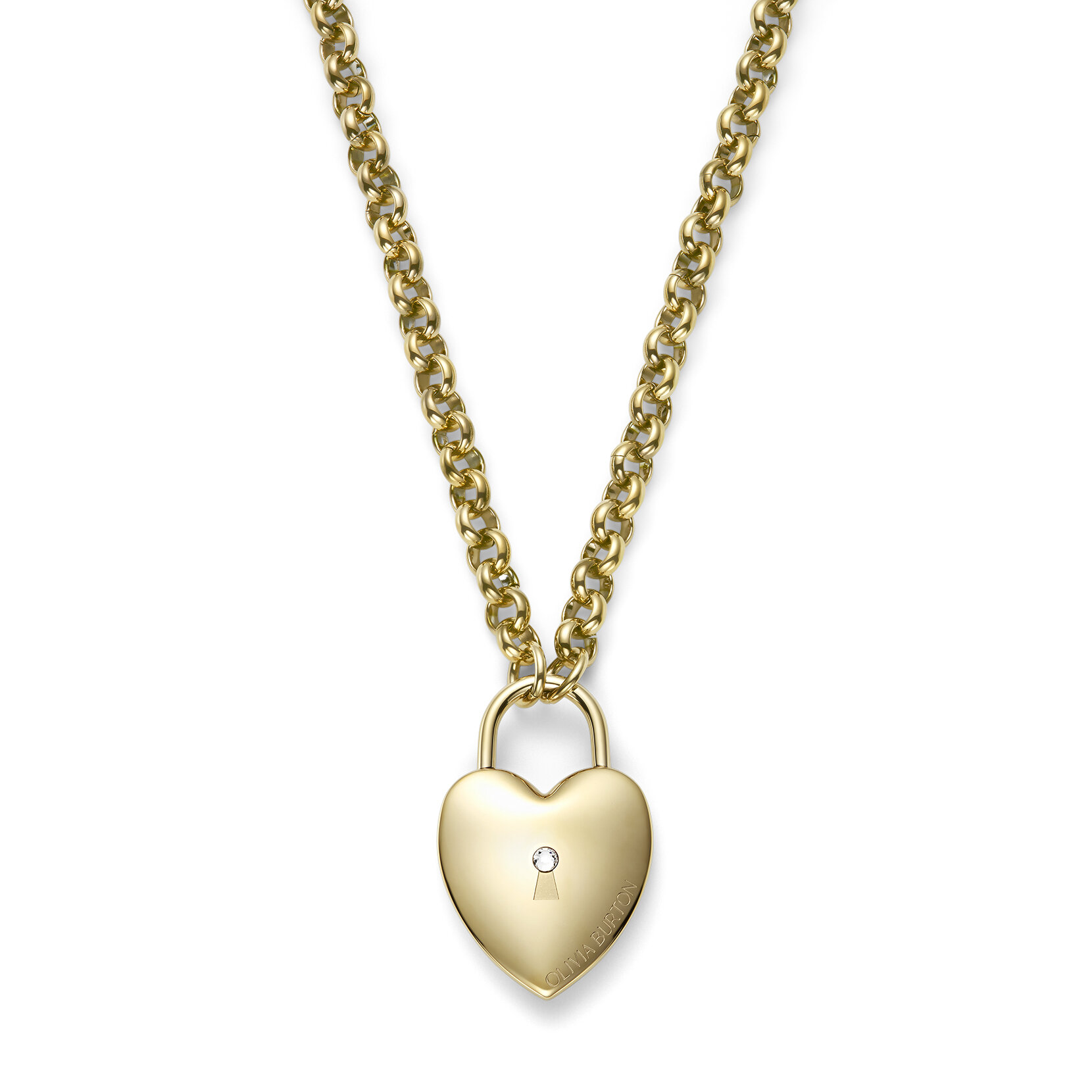 Collier pendentif Locked Heart Or plaqué