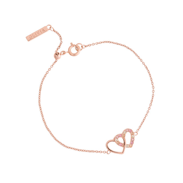 Coffret cadeau bracelet et clous d’oreilles Classics Interlink Heart or rose